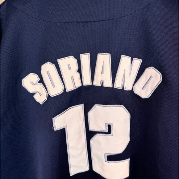 2003 New York Yankees Alfonso Soriano Jersey Sz XL Navy Blue #12 Stitched MLB - Picture 9 of 11